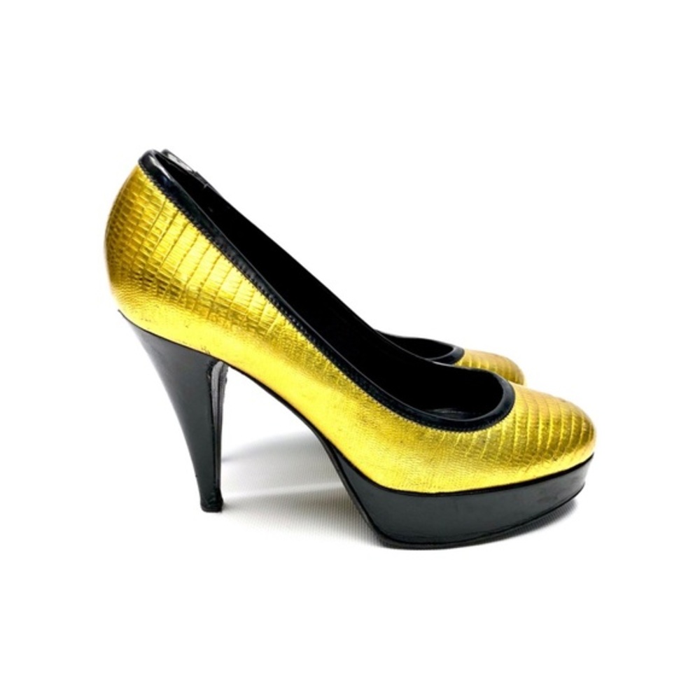 Alejandro Ingelmo Yellow Metallic Heels - Picture 3 of 10